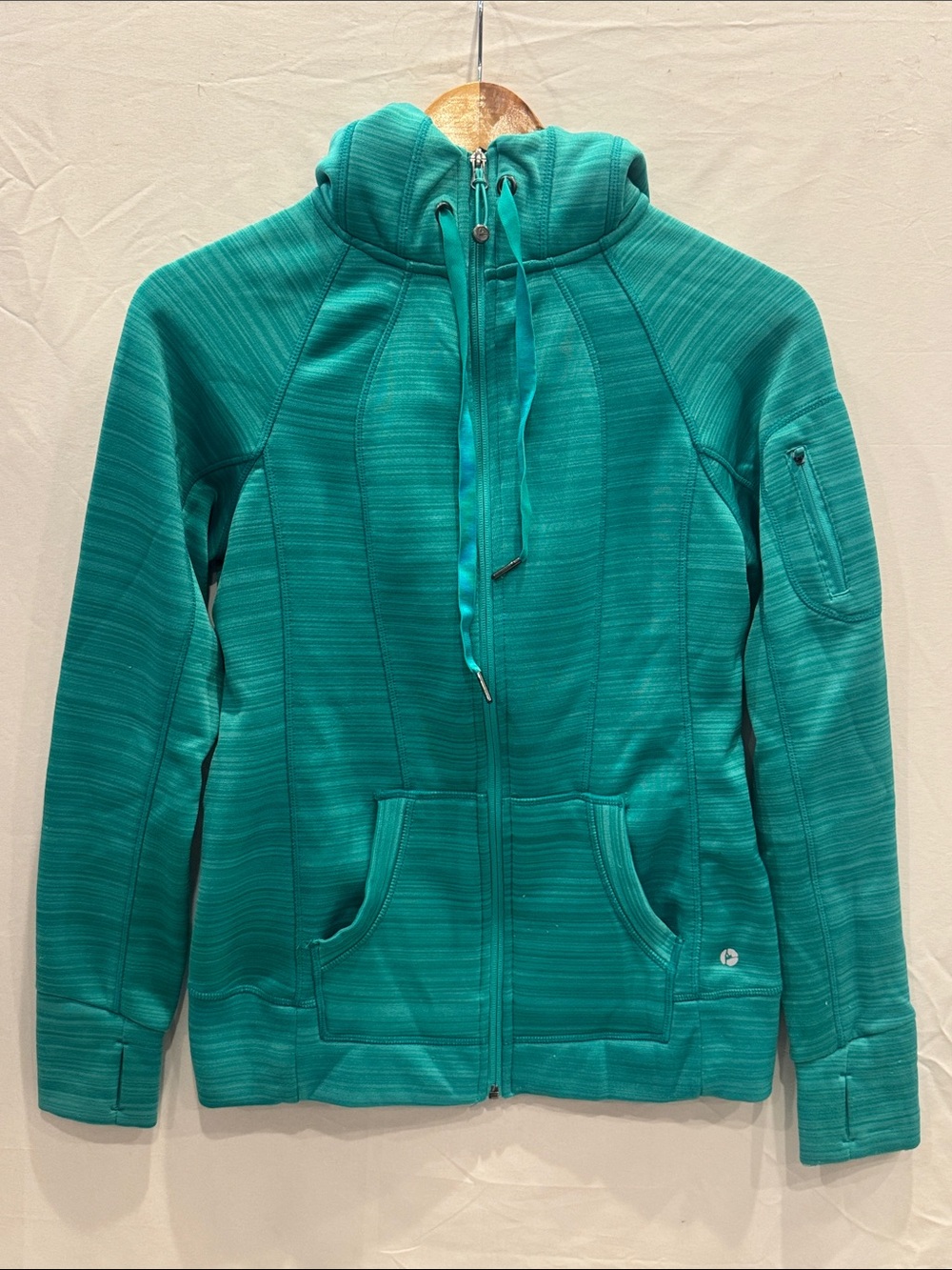 Ivivva Lululemon Teal Zip-Up Hooded Utility Jacket Girls L
